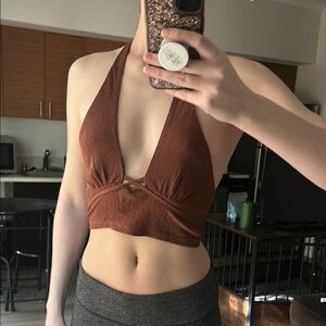 Rust Halter Crop Top